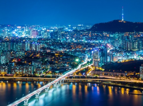 Seoul på natten